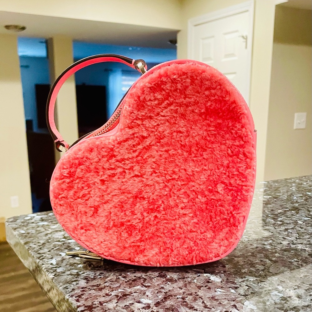 Kate Spade Faux Fur Shearling Heart Crossbody